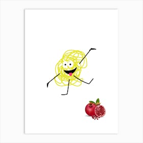 Pomegranate.A work of art. Children's rooms. Nursery. A simple, expressive and educational artistic style. Art Print