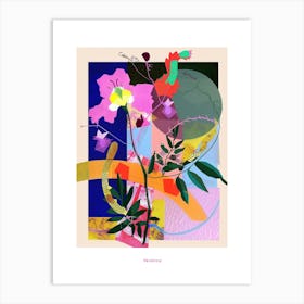 Veronica 4 Neon Flower Collage Poster Art Print
