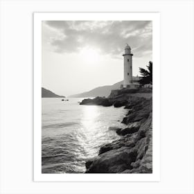 Budva, Montenegro, Black And White Old Photo 2 Art Print