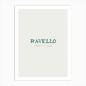 Ravello Amalfi Coast Italy typography lettering Portrait Art Print