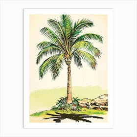 Palm Tree Storybook Illustration 1 Art Print