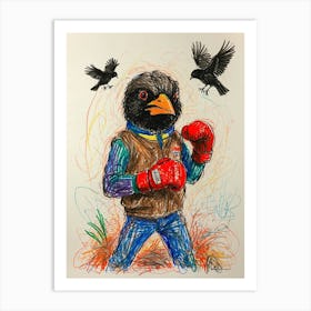 Boxing Bird 1 Art Print