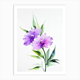 Violet 2 Watercolour Flower Art Print