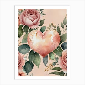 Heart Of Roses Art Print