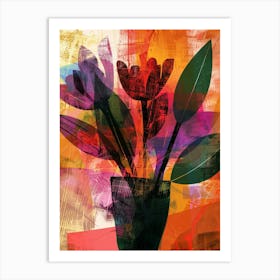 Abstract Flowers In A Vase 2 Art Print