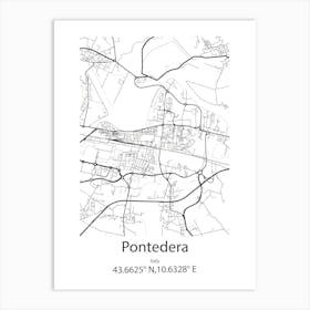 Pontedera,Italy Minimalist Map Art Print