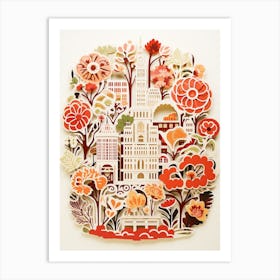 Central Park Conservatory Garden Usa Modern Illustration 2 Art Print