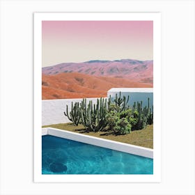 Cactus Garden With A Pool Art Print