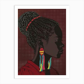 African Woman With Colorful Earrings 1 Art Print