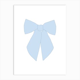 Blue Bow Coquette Art Print