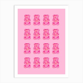 Pink Gummy Bears Art Print