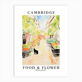 Food Market With Cats In Cambridge 3 Poster Art Print