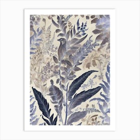 Pattern Poster Blue Star Fern Art Print 0 1 Art Print