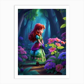 3d Animation Style A Beautiful 27yearold Woman Is Gardening In 1 Art Print