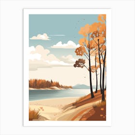 Autumn , Fall, Landscape, Inspired By National Park in the USA, Lake, Great Lakes, Boho, Beach, Minimalist Canvas Print, Travel Poster, Autumn Decor, Fall Decor 16 Art Print