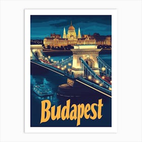 Aihrgdesign A Vintage Travel Poster Of Budapest 1 Art Print