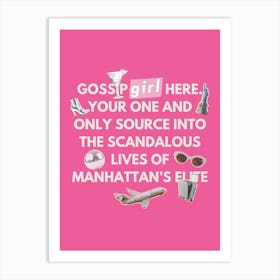 Gossip Girl Inspired 3 Art Print