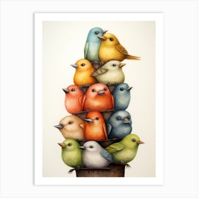 Birds In A Nest Art Print