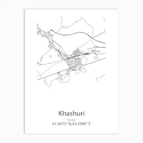 Khashuri,Georgia Minimalist Map Art Print