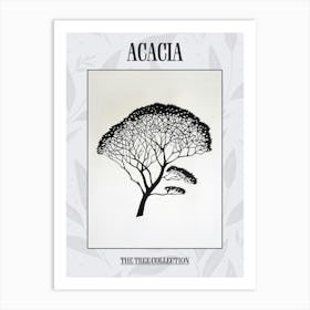 Acacia Tree Simple Geometric Nature Stencil 1 Poster Art Print