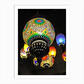 Stained Glass Lamps Art Print