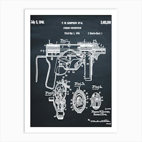 1944 M3 Submachine Gun Art Print