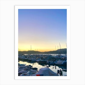 Sunset At The Marina Art Print