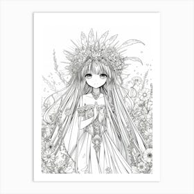 Flower Girl Cool Illustration Art Print