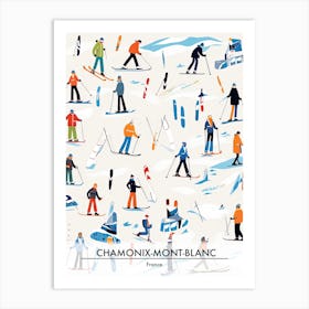 Chamonix Mont Blanc   France, Ski Resort Poster Illustration 0 Art Print