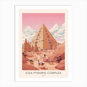 The Giza Pyramid Complex Egypt Travel Poster Art Print