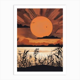 Sunset Over Water 3 Art Print