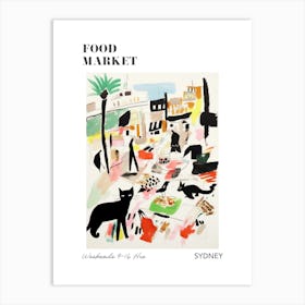 The Food Market In Sydney 2 Illustration Poster Art Print