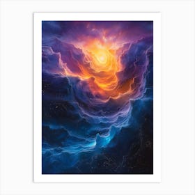 Nebula Bichromatic, Surrealism, Impressionism Art Print