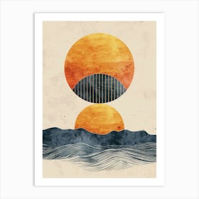 Sunset Over The Ocean Art Print