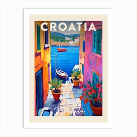 Korcula Croatia 3 Fauvist Painting  Travel Poster Art Print