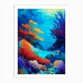 Coral Reef Waterscape Impressionism 1 Art Print