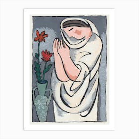 Woman And Flower (1937), Mikuláš Galanda Art Print