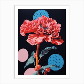 Surreal Florals Carnation Dianthus 6 Flower Painting Art Print