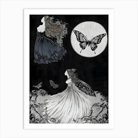 Fairy In Black And White Art Print