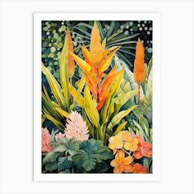 Tropical Plant Painting Snake Plant 4 Art Print