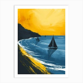 Sailboats At Sunset 25 Art Print