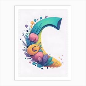 Colorful Letter C Illustration 30 Art Print