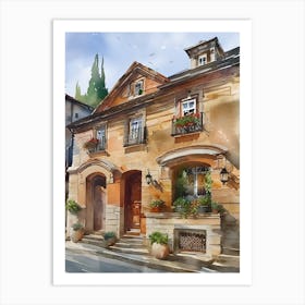 Watercolor Of A House Art Print