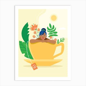 Self Care Tea — Yellow Art Print Art Print