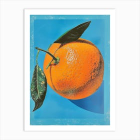 Orange On Blue Art Print