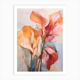 Fall Flower Painting Flamingo Flower 1 Art Print