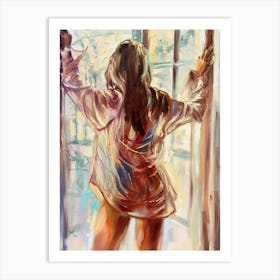 Girl By The Window Art Print