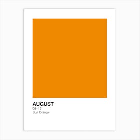 August Birth Month Colour Orange Art Print