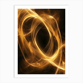 Abstract Golden Swirls 2 Art Print