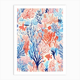 Great Barrier Reef In Australia, Inspired Travel Pattern 3 Art Print